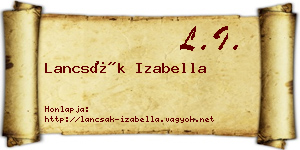 Lancsák Izabella névjegykártya